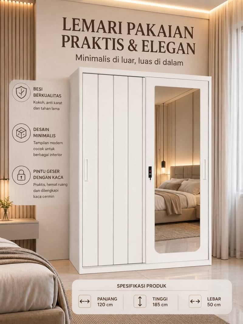 LEMARI BESI P2 120SLD GARIS