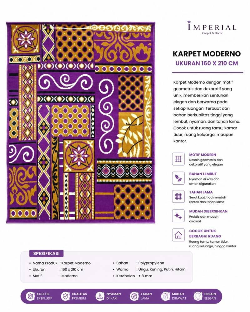 KARPET MODERNO 160X210 VIOLET