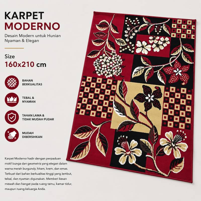 KARPET MODERNO 160X210 RED SUMMER