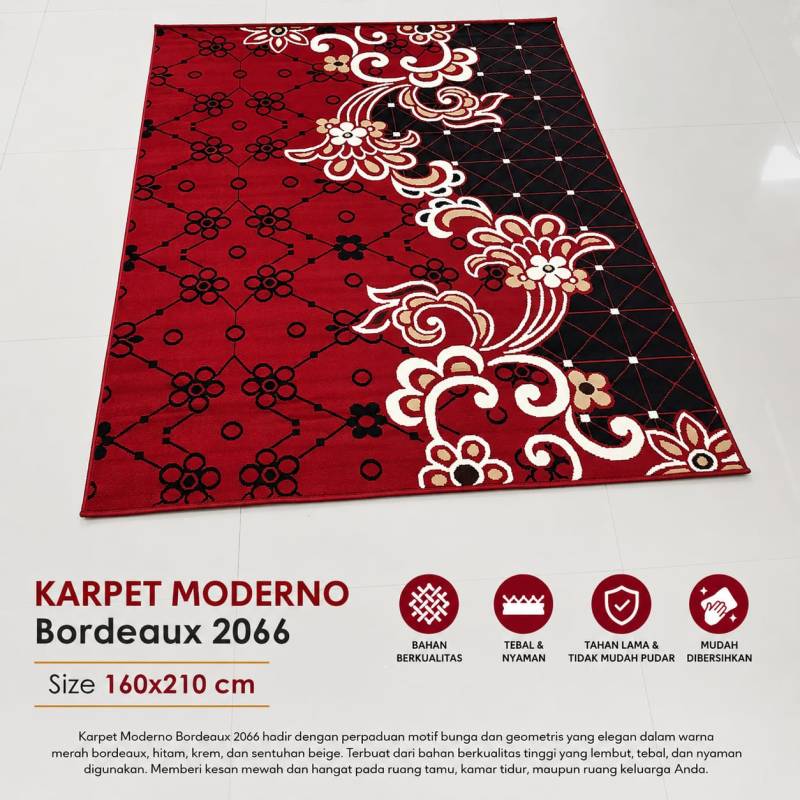 KARPET MODERNO 160X210 REDBLACK