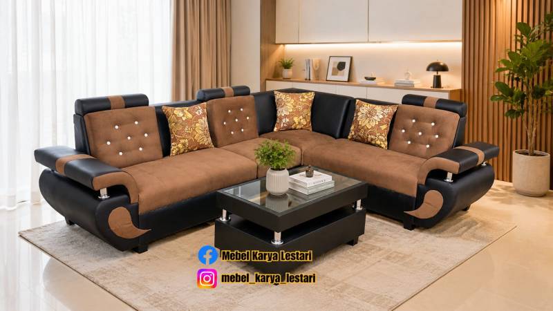 SOFA ORLANDO+ 1SEAT AFF COKLAT HITAM