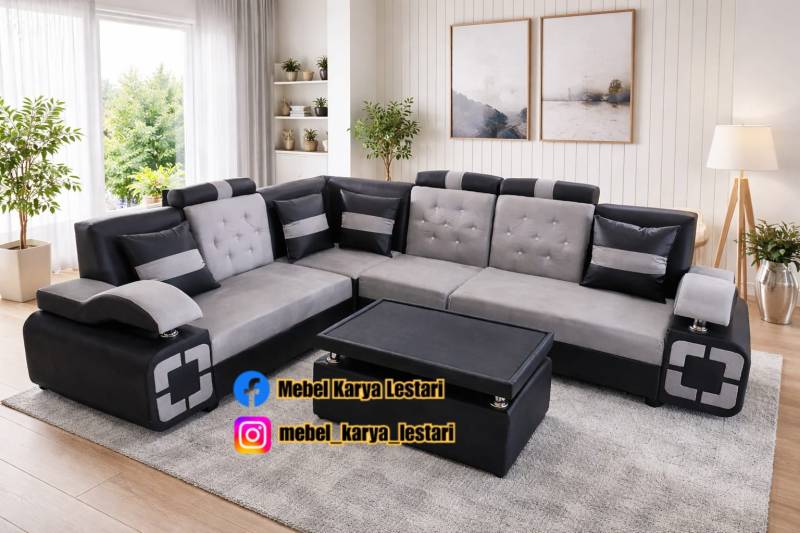 SOFA ORLANDO+ AFF GREY BLACK