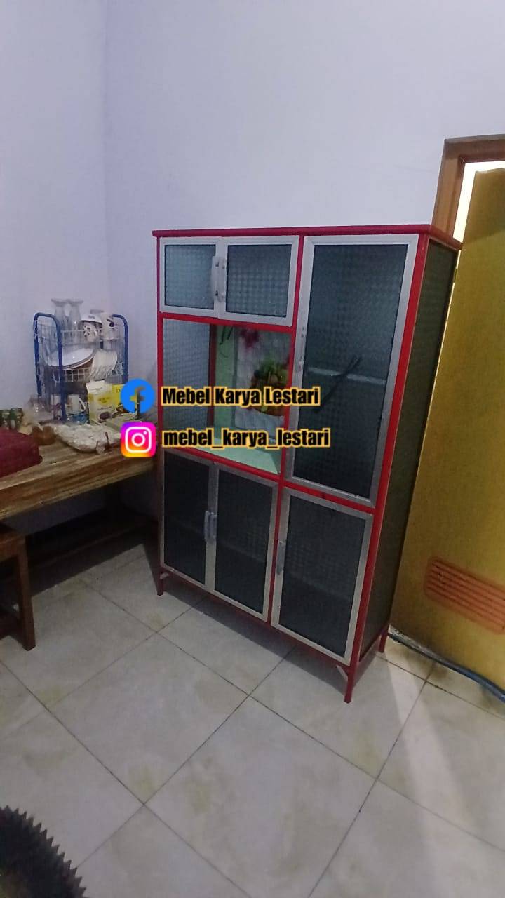 RAK PIRING ALMUNIUM RANGKA MERAH