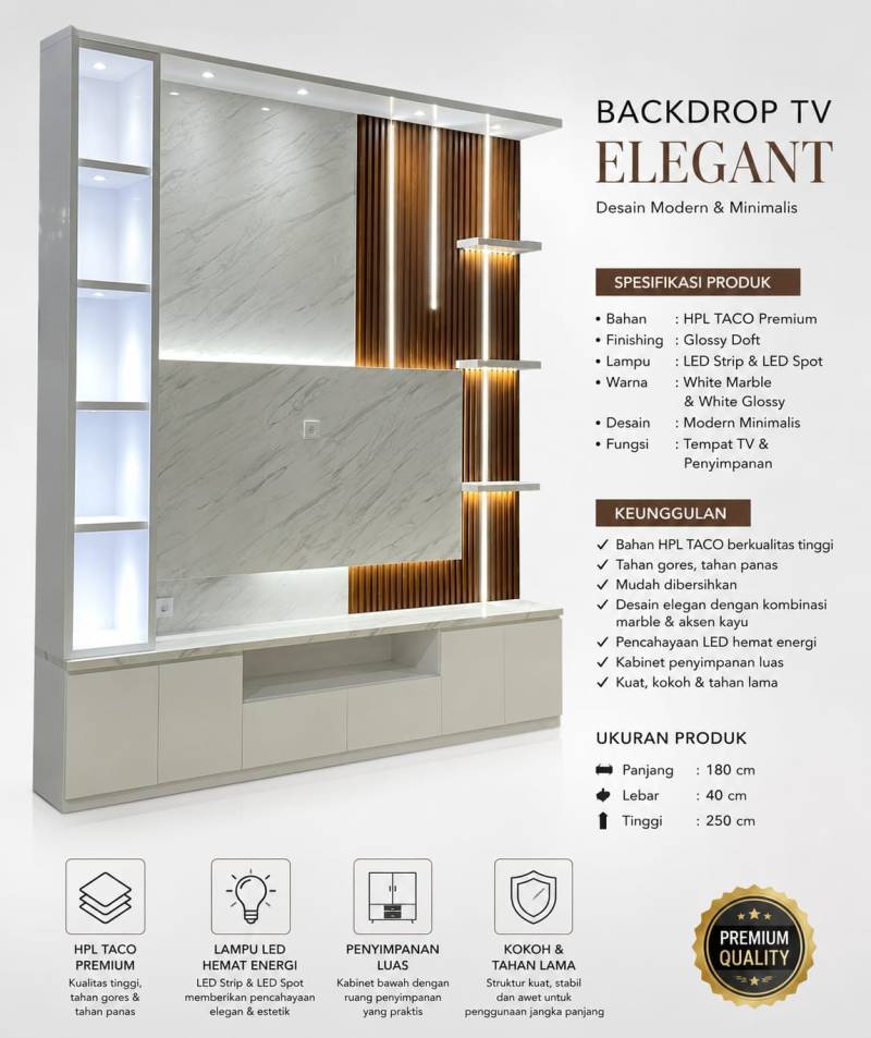 BACKDROP TV HPL CUSTOM 180X250
