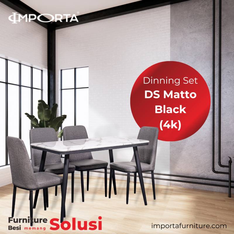 MEJA MAKAN K4 MARMER MATTO DS GREY