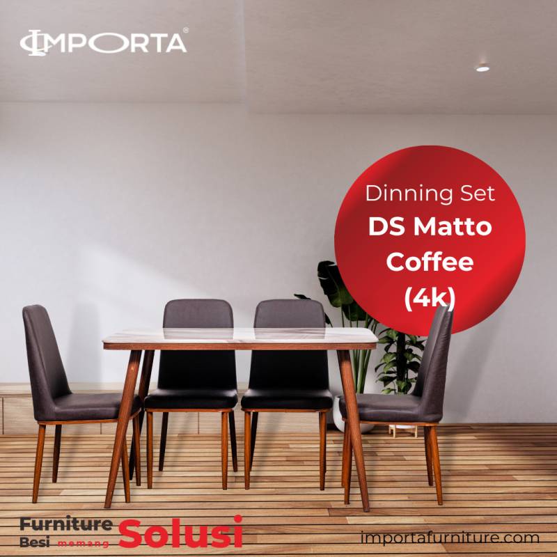 MEJA MAKAN K4 MARMER MATTO DS COFFE