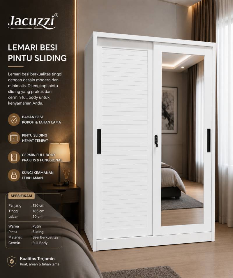 LEMARI BESI P2 JACUZZI 120 SLD-WHT