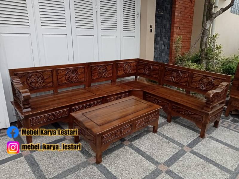 KURSI SUDUT JATI PS NATURAL 1