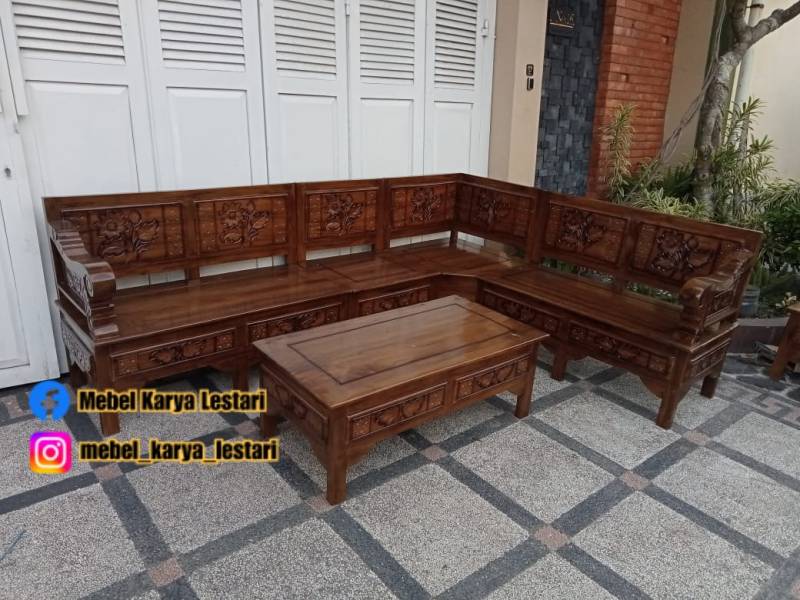 KURSI SUDUT JATI PS NATURAL 2