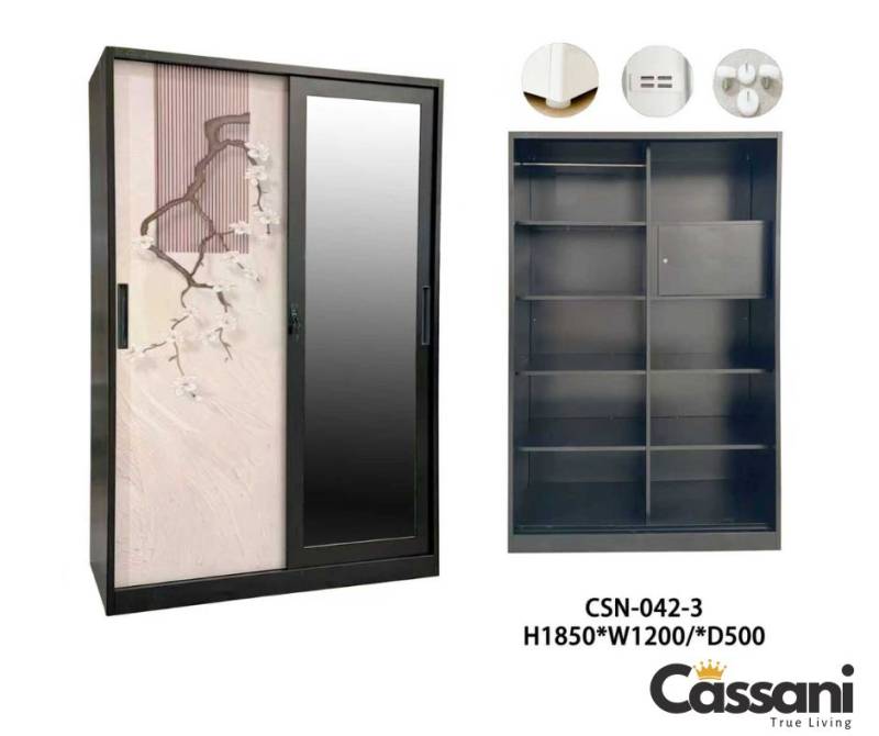 LEMARI BESI 2P BLACK SAKURA 120 FULL SAP ACS