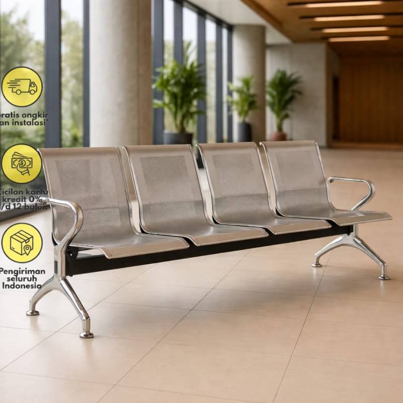 KURSI TUNGGU BANDARA SILVER 4D SANDARAN G04  
