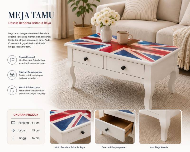 MEJA TAMU WOOD BRITANIA