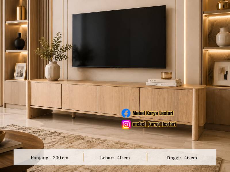 BIFET TV WALTER 200CM BIANCO OAK