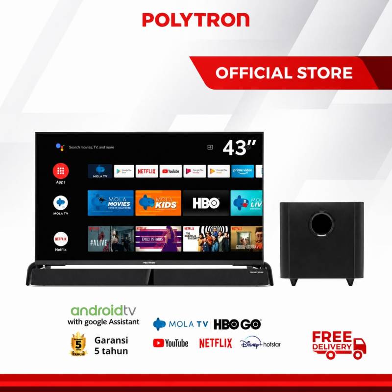 TV POLYTRON SOUNDBAR 43INCH + BRACKET