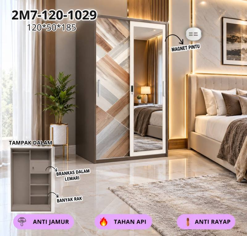 LEMARI BESI 120 P2 COKLAT IDP-1029