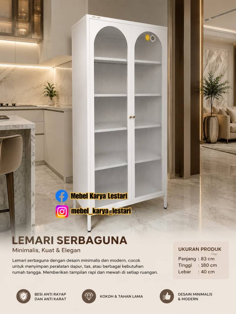 LEMARI BESI SERBAGUNA WHITE IMPORTA